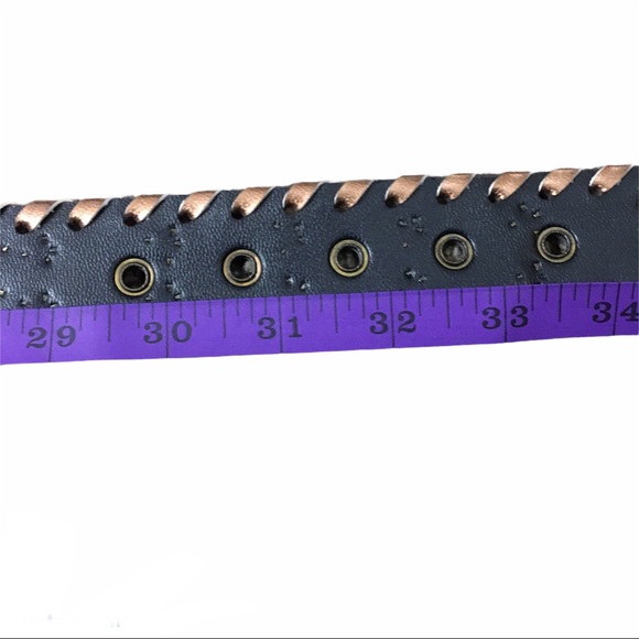 Faux Leather Rhinestone Embellished Paisley Belt - Picture 8 of 8